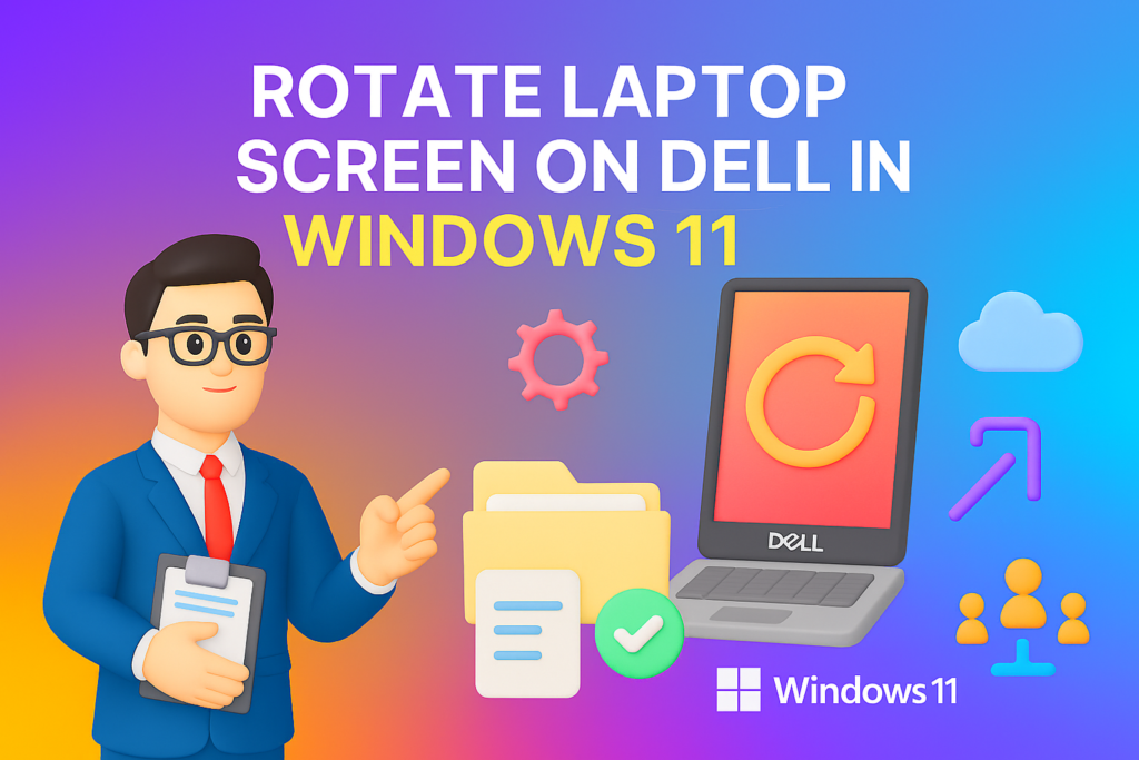 how to rotate laptop screen dell windows 11
